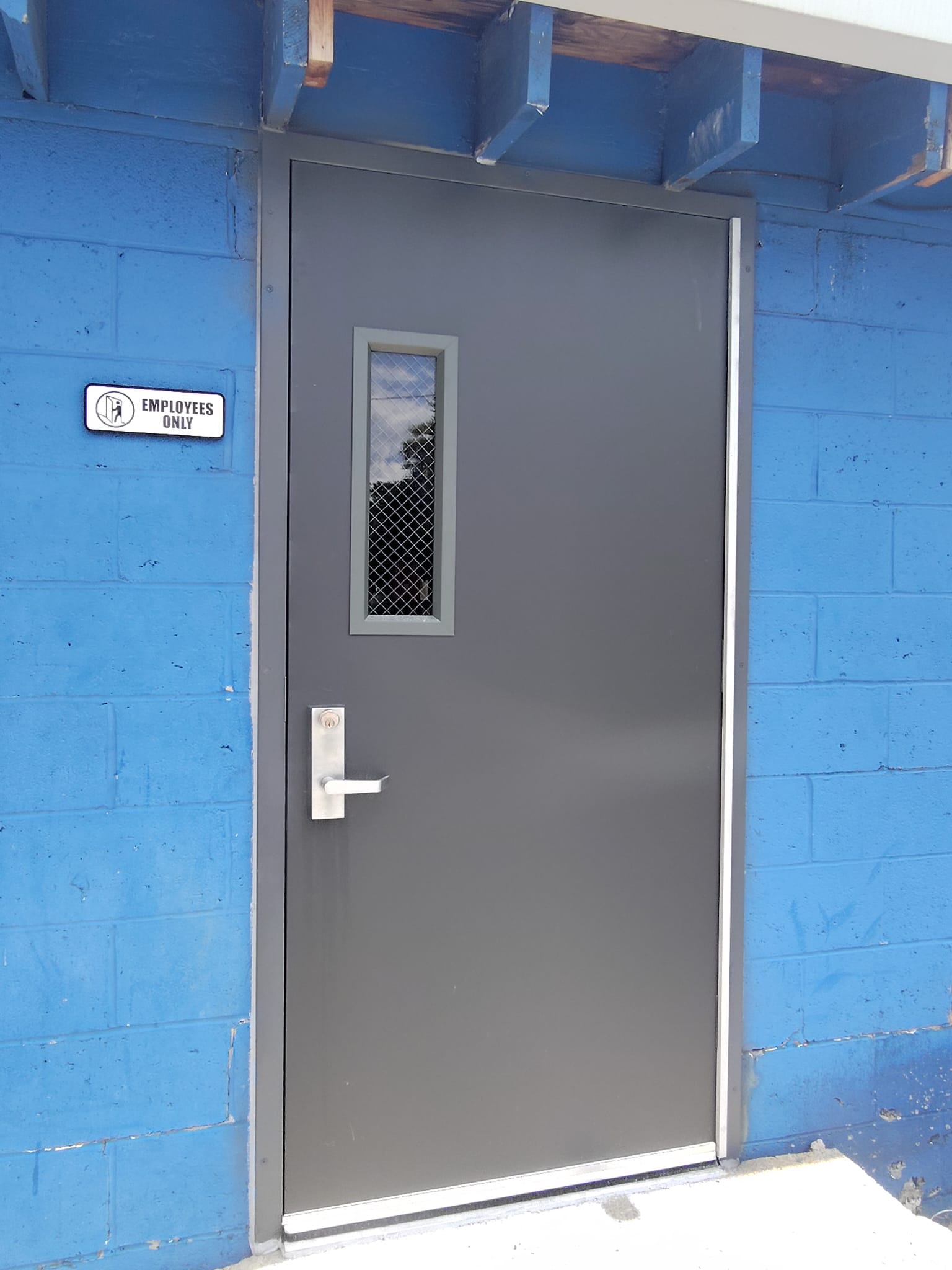 Gray Hollow Metal Door